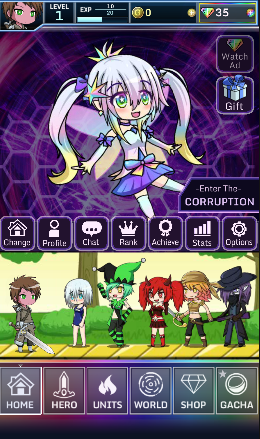 Gacha World домашняя страница